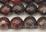 CBD391 15 inches 8mm faceted round brecciated jasper beads