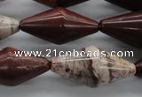 CBD69 15.5 inches 15*30mm bicone brecciated jasper gemstone beads