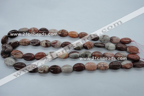 CBD72 15.5 inches 13*18mm oval brecciated jasper gemstone beads