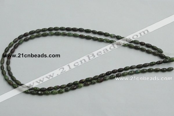 CBG06 15.5 inches 4*6mm rice bronze green gemstone beads wholesale