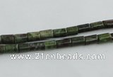 CBG07 15.5 inches 4*6mm cylinder bronze green gemstone beads