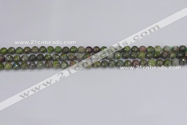 CBG100 15.5 inches 4mm faceted round bronze green gemstone beads