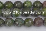 CBG102 15.5 inches 8mm faceted round bronze green gemstone beads