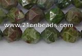 CBG109 15.5 inches 8mm faceted nuggets bronze green gemstone beads