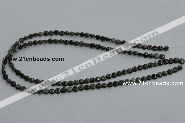 CBG11 15.5 inches 6mm flat round bronze green gemstone beads