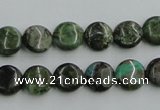 CBG14 15.5 inches 10mm flat round bronze green gemstone beads