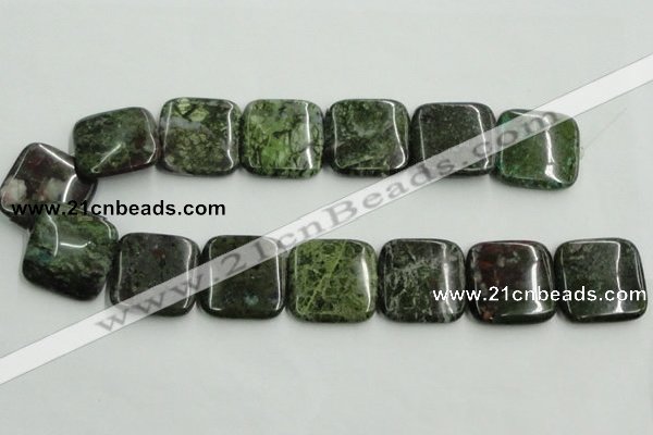 CBG18 15.5 inches 30*30mm square bronze green gemstone beads wholesale