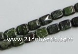 CBG19 15.5 inches 6*8mm rectangle bronze green gemstone beads