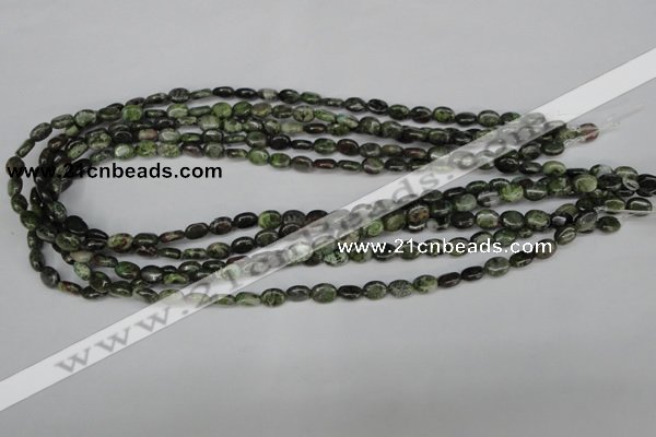 CBG26 15.5 inches 6*7mm oval bronze green gemstone beads