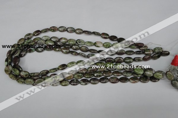CBG27 15.5 inches 8*12mm oval bronze green gemstone beads