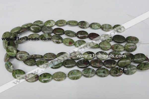 CBG30 15.5 inches 13*18mm oval bronze green gemstone beads