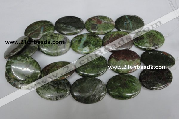 CBG32 15.5 inches 30*40mm oval bronze green gemstone beads