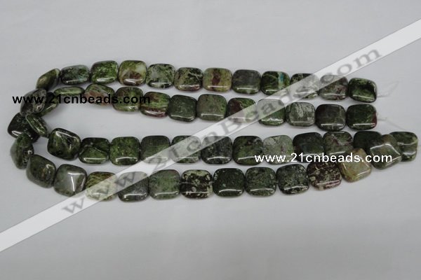 CBG41 15.5 inches 16*16mm square bronze green gemstone beads