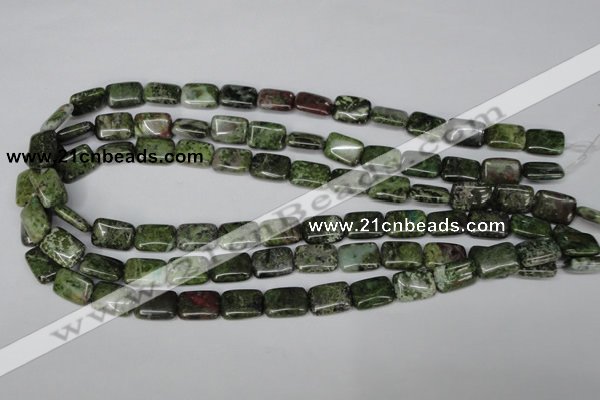 CBG45 15.5 inches 10*14mm rectangle bronze green gemstone beads