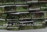 CBG50 15.5 inches 10*14mm flat tube bronze green gemstone beads