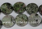 CBG61 15.5 inches 18mm coin bronze green gemstone beads