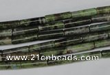 CBG75 15.5 inches 4*14mm tube bronze green gemstone beads