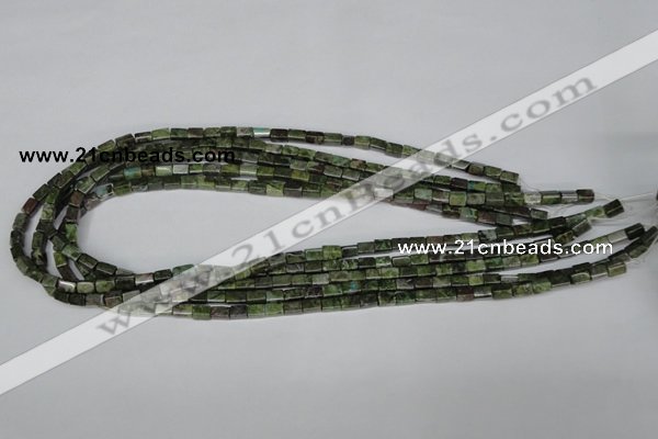 CBG76 15.5 inches 4*6mm cuboid bronze green gemstone beads