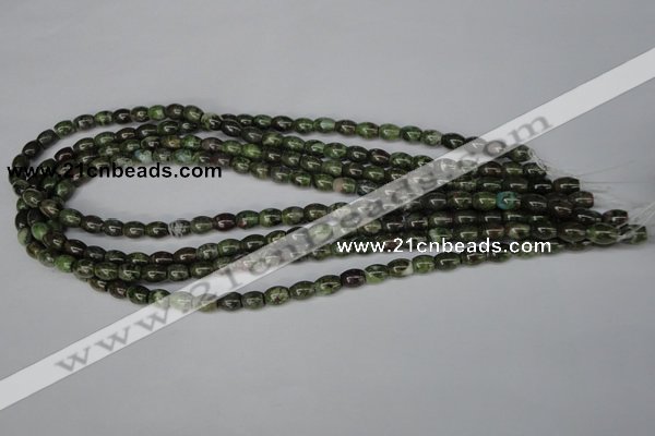 CBG78 15.5 inches 6*7mm rice bronze green gemstone beads