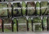 CBG82 15.5 inches 6*18mm & 11*18mm rondelle bronze green gemstone beads