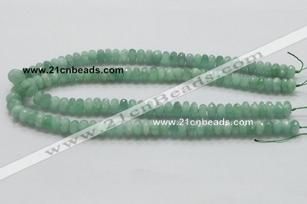 CBJ02 15.5 inches 6*10mm faceted rondelle jade beads wholesale