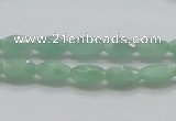 CBJ12 15.5 inches 6*10mm faceted rice jade beads wholesale