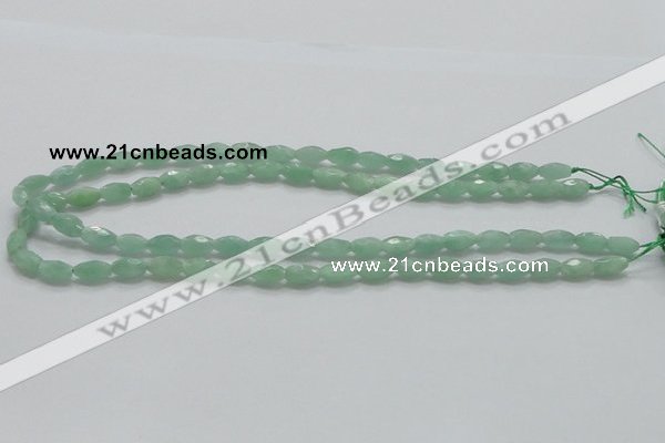 CBJ12 15.5 inches 6*10mm faceted rice jade beads wholesale