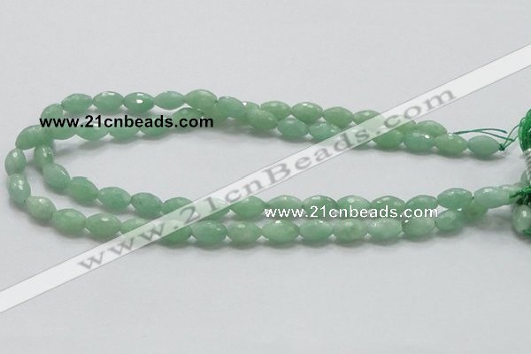 CBJ14 15.5 inches 8*12mm faceted rice jade beads wholesale