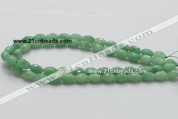 CBJ15 15.5 inches 10*15mm faceted rice jade beads wholesale