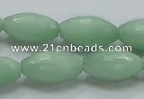 CBJ16 15.5 inches 12*22mm faceted rice jade beads wholesale