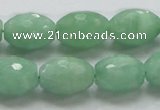 CBJ17 15.5 inches 13*18mm faceted rice jade beads wholesale