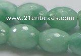 CBJ18 15.5 inches 15*20mm faceted rice jade beads wholesale