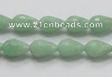 CBJ20 15.5 inches 8*12mm faceted teardrop jade beads wholesale