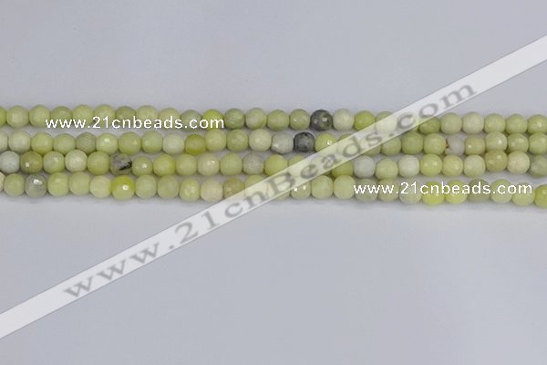 CBJ210 15.5 inches 4mm faceted round Australia butter jade beads