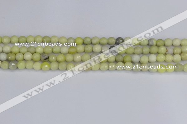 CBJ211 15.5 inches 6mm faceted round Australia butter jade beads