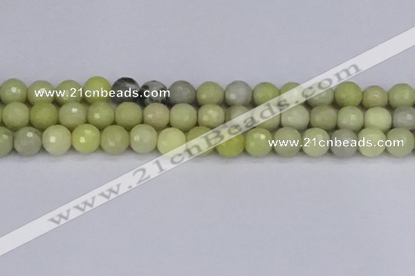 CBJ214 15.5 inches 12mm faceted round Australia butter jade beads