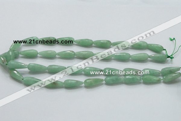 CBJ25 15.5 inches 8*20mm faceted teardrop jade beads wholesale