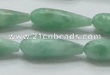 CBJ26 15.5 inches 10*30mm faceted teardrop jade beads wholesale