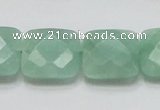 CBJ34 15.5 inches 20*20mm faceted square jade beads wholesale