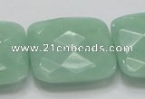 CBJ35 15.5 inches 30*30mm faceted square jade beads wholesale