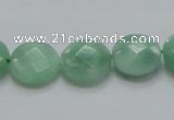 CBJ37 15.5 inches 15mm faceted flat round jade beads wholesale