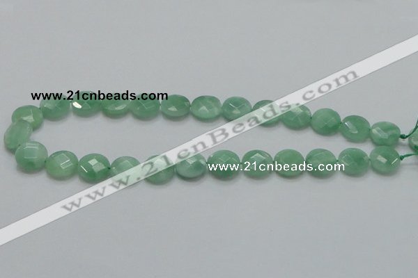 CBJ37 15.5 inches 15mm faceted flat round jade beads wholesale