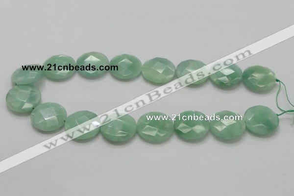 CBJ39 15.5 inches 25mm faceted flat round jade beads wholesale