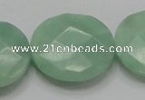 CBJ40 15.5 inches 30mm faceted flat round jade beads wholesale