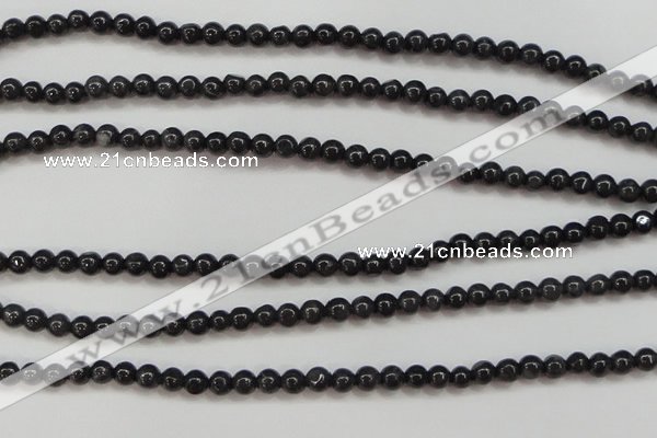 CBJ501 15.5 inches 4mm round black jade beads wholesale