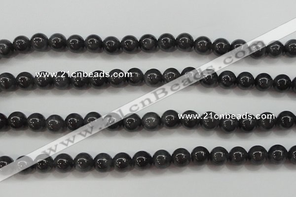 CBJ503 15.5 inches 8mm round black jade beads wholesale