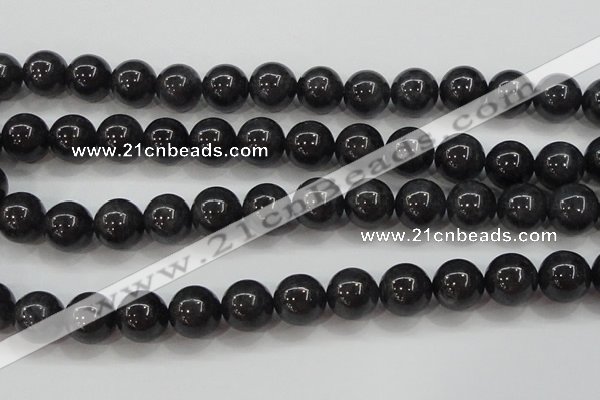 CBJ505 15.5 inches 12mm round black jade beads wholesale