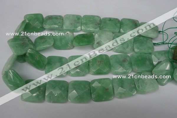 CBJ51 15.5 inches 25*25mm faceted square jade beads wholesale