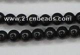 CBJ552 15.5 inches 6mm round Russian black jade beads wholesale