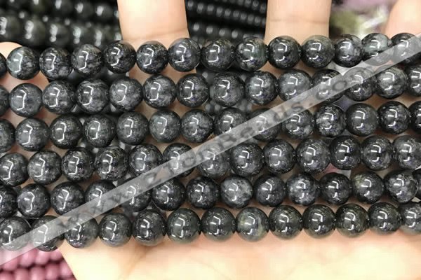 CBJ559 15.5 inches 8mm round black jade beads wholesale